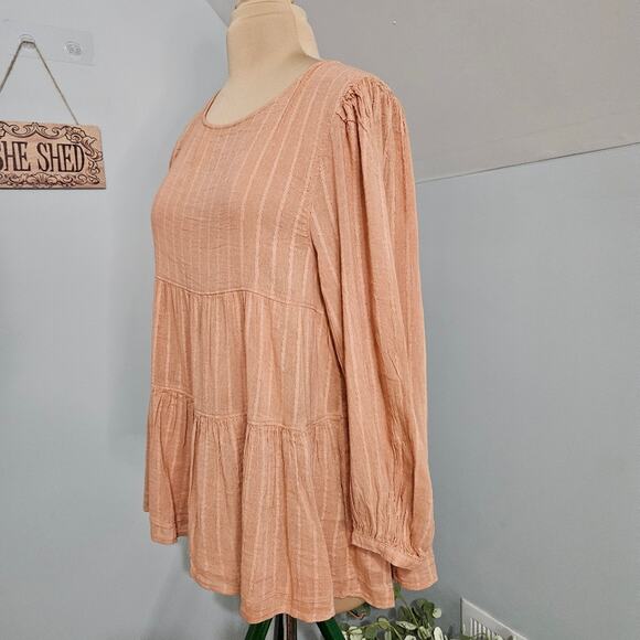 American Eagle Babydoll Peasant Tunic Top Boho Hippie Blouse Cut Out Open Back M - Picture 4 of 15